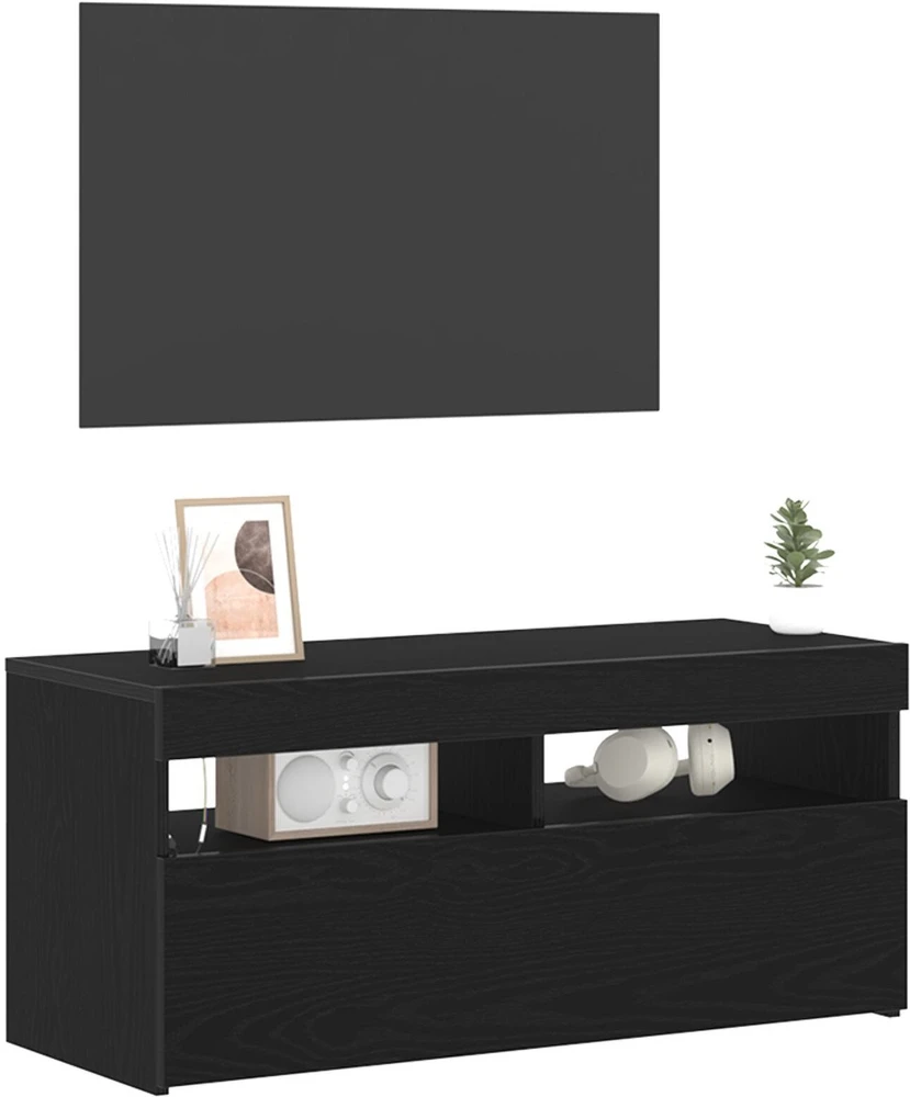 TV staliukas Televizoriaus spintelė 90 x 35 x 40 cm Juodas ąžuolas