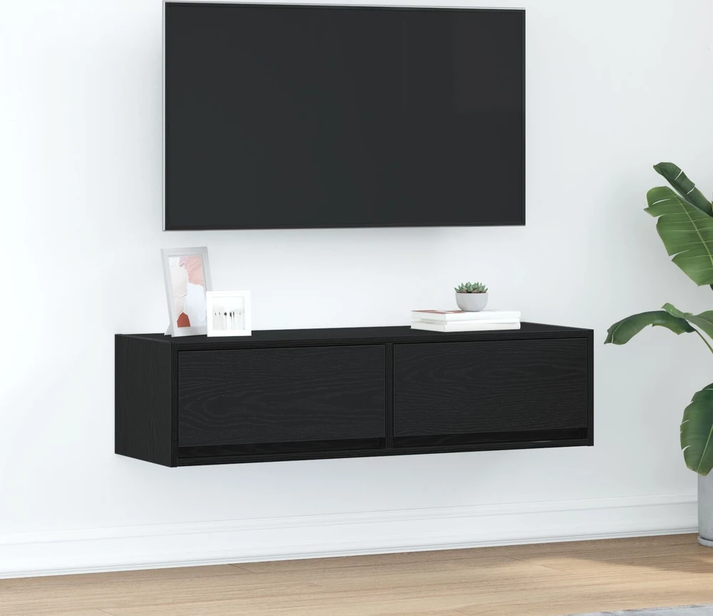 TV staliukas Televizoriaus spintelė 100 x 31 x 25,5 cm juoda ąžuolo