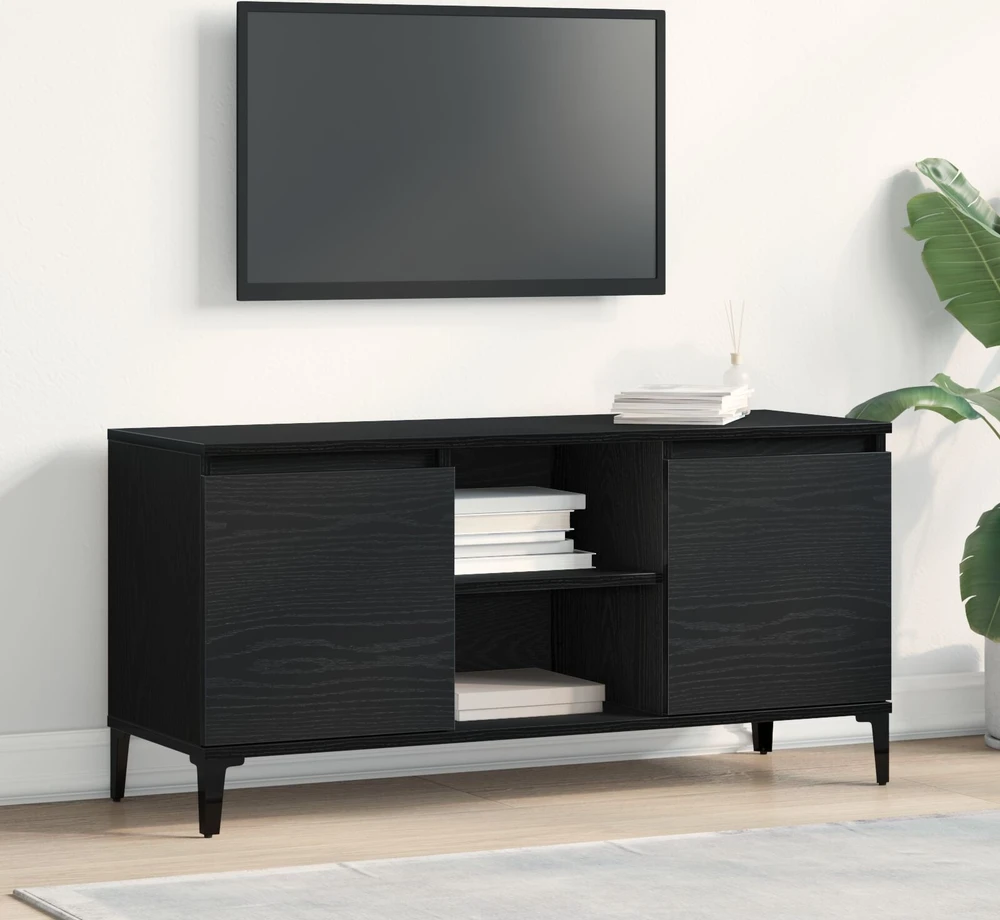 TV staliukas Televizoriaus spintelė 102 x 35 x 50 cm Juodas ąžuolas