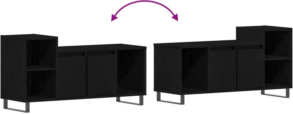TV staliukas TV spintelių komplektas 100 x 35 x 55 cm Juodas ąžuolas