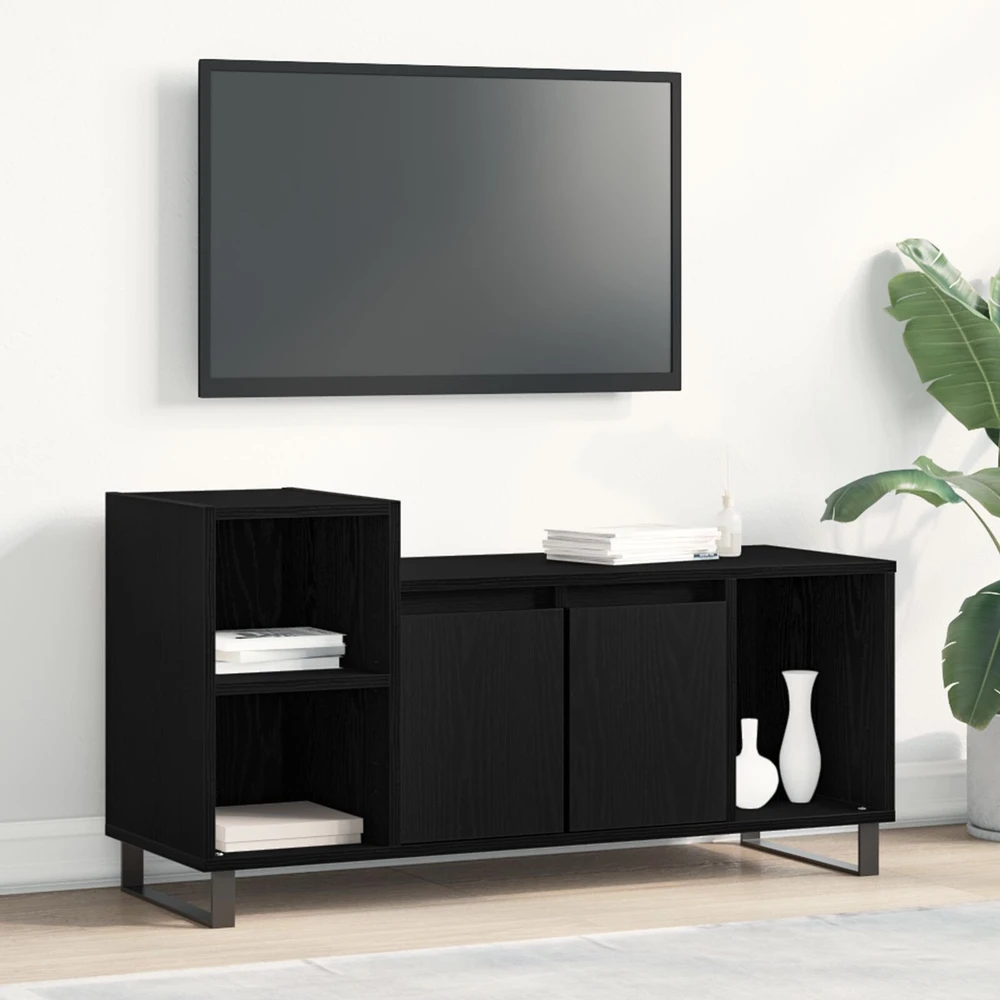 TV staliukas TV spintelių komplektas 100 x 35 x 55 cm Juodas ąžuolas