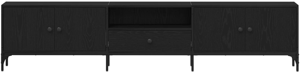 TV staliukas Televizoriaus spintelė 200 x 25 x 44 cm juoda ąžuolo