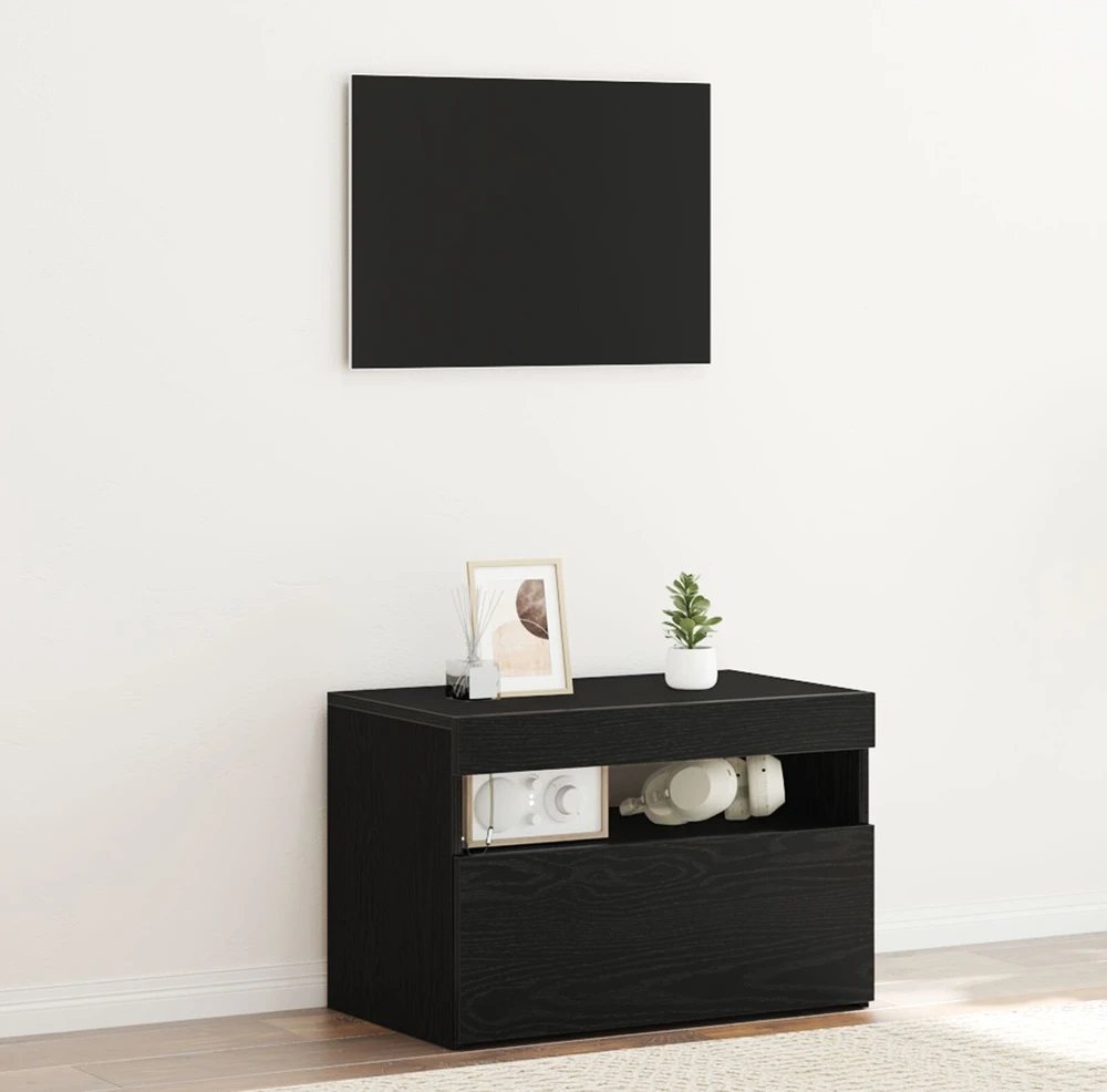 TV staliukas Televizoriaus spintelė 60 x 35 x 40 cm Juodas ąžuolas