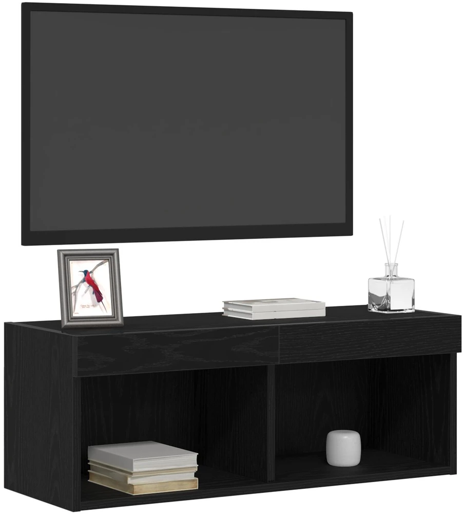 TV staliukas TV spintelių komplektas 80 x 30 x 30 cm Juodas ąžuolas