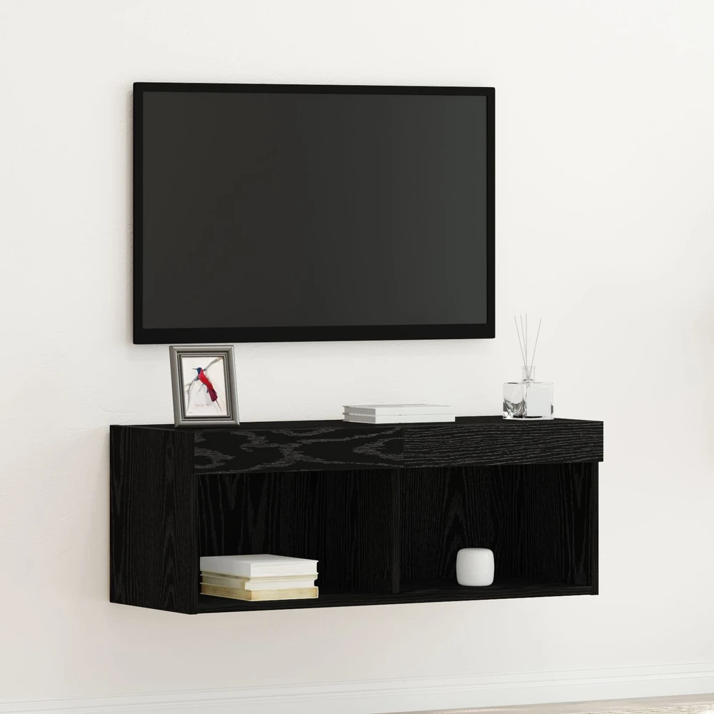 TV staliukas TV spintelių komplektas 80 x 30 x 30 cm Juodas ąžuolas