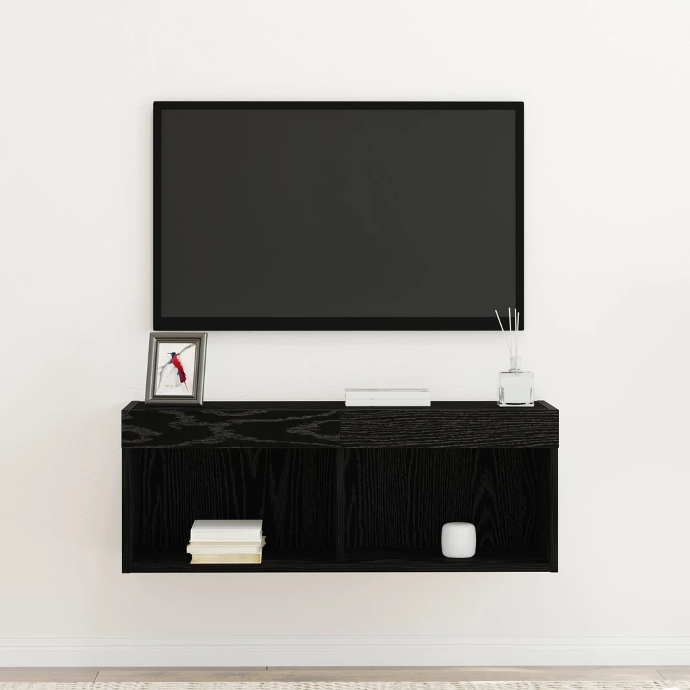 TV staliukas TV spintelių komplektas 80 x 30 x 30 cm Juodas ąžuolas