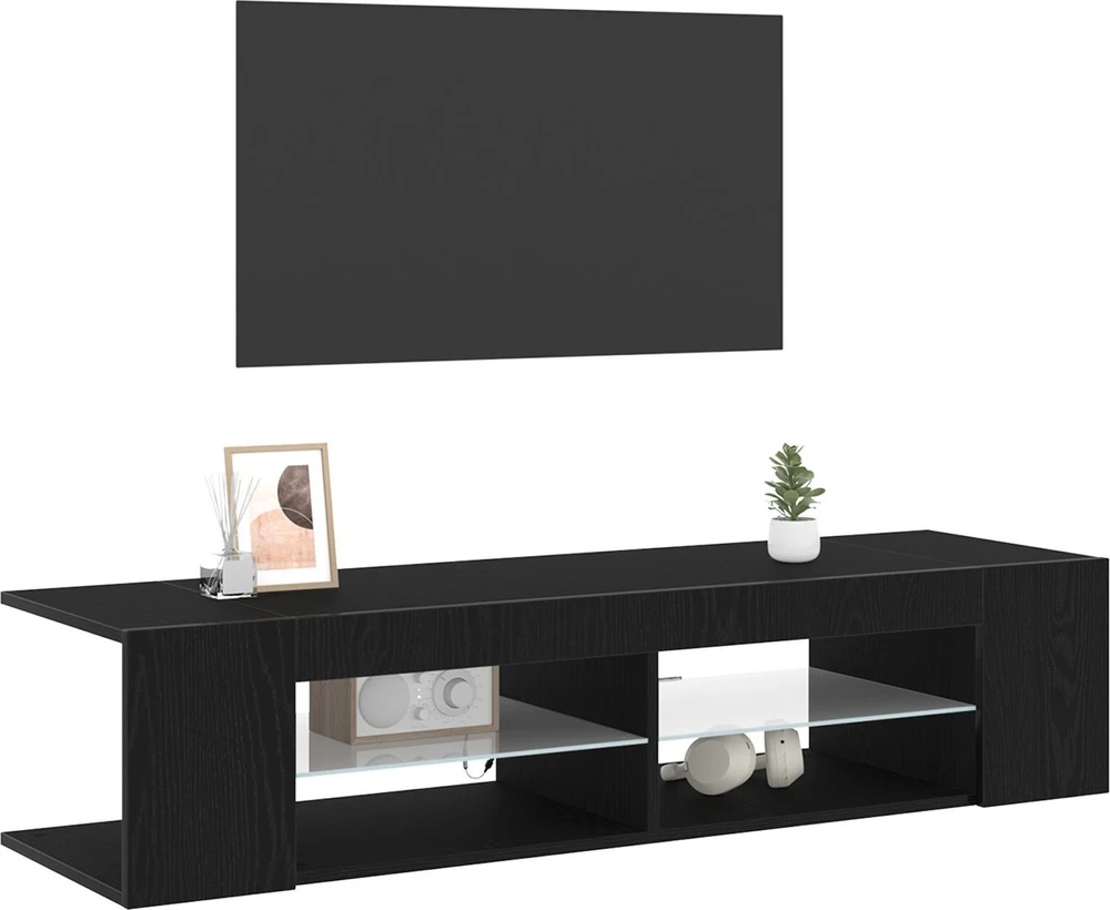 TV staliukas Televizoriaus spintelė 135 x 39 x 30 cm Juodas ąžuolas