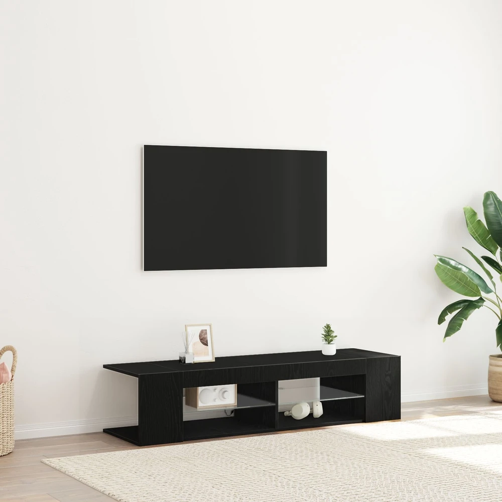 TV staliukas Televizoriaus spintelė 135 x 39 x 30 cm Juodas ąžuolas