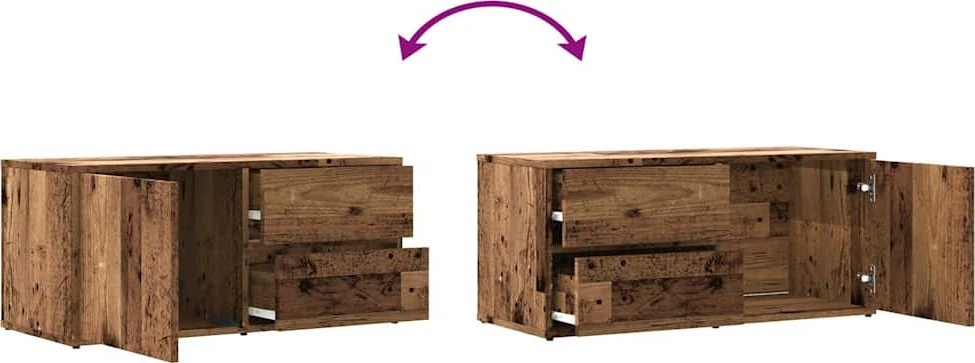 TV staliukas televizoriaus spintelė Old Wood 80x34x35,5 cm Engineered Wood