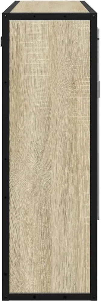 Vonios spintelė su veidrodžiu, sonoma ąžuolo spalvos, 65x20x60cm, inžinerinė mediena