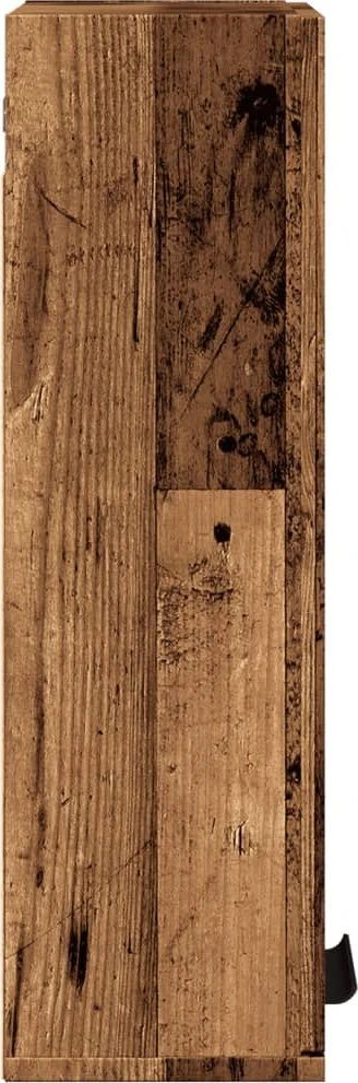Prie sienos montuojama vonios spintelė, medienos, 32x20x67cm