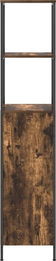 Vonios spintelė su lentynomis rūkytas ąžuolas 36x35x165 cm