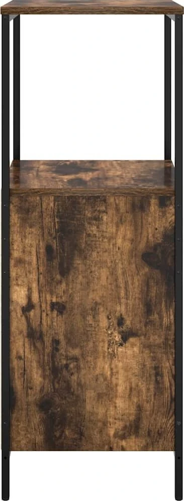 Vonios spintelė su lentynomis rūkytas ąžuolas 36x35x95 cm