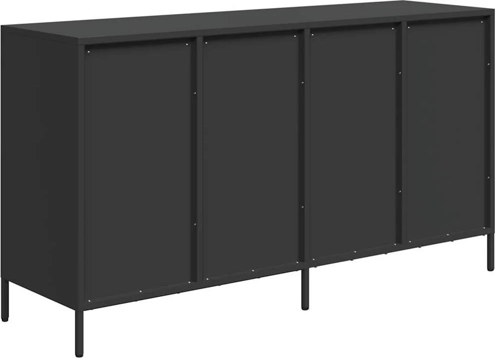 Šoninė spintelė, juoda, 135x39x73,5cm, plienas