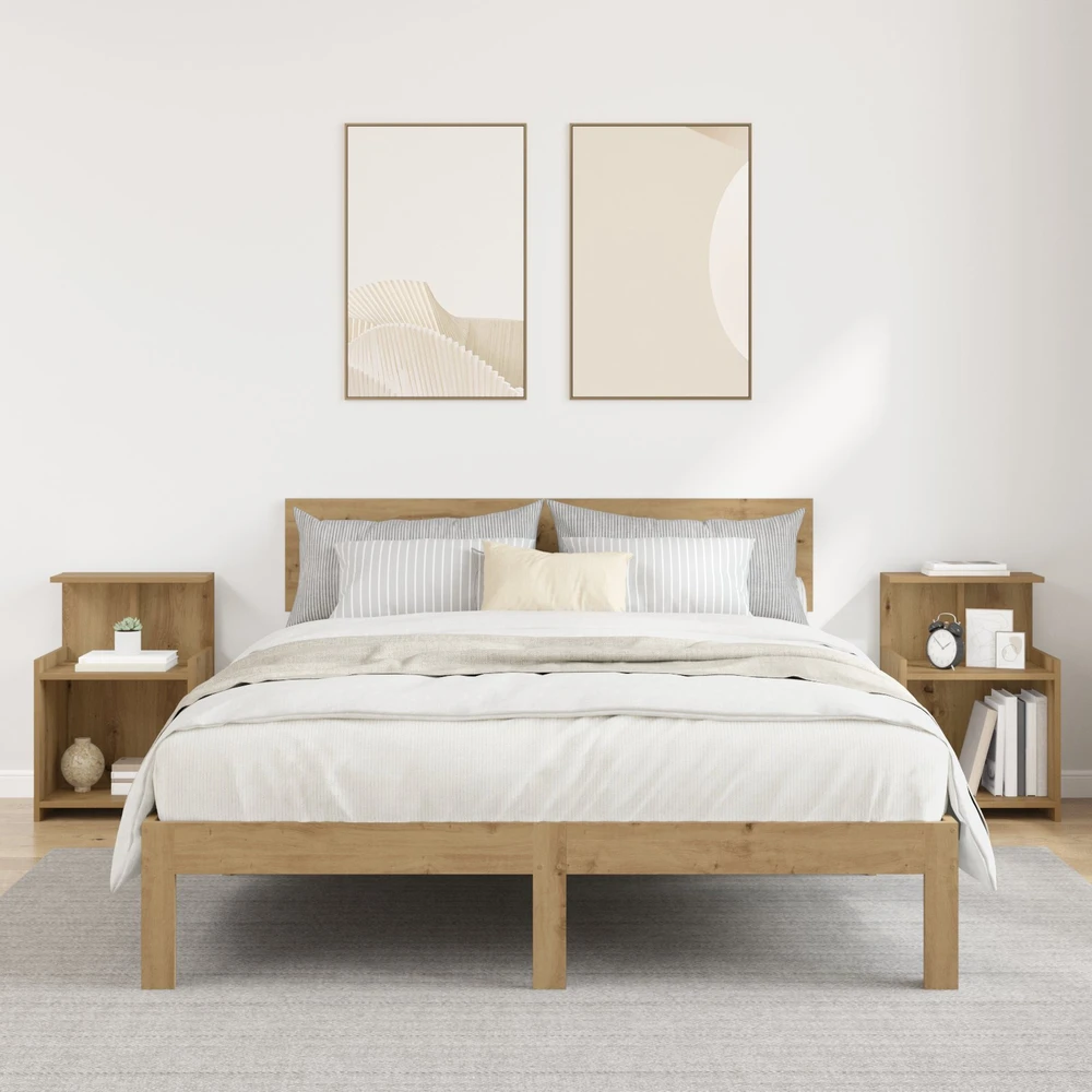 Šalia lovos spintelė 2 vnt. Amatininkų ąžuolas 40 x 35 x 60 cm