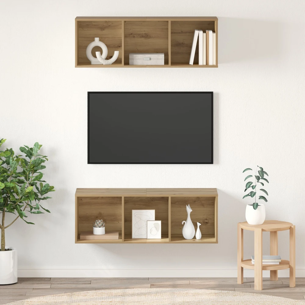 TV staliukas TV spintelių komplektas 2 vnt. Amatininkų ąžuolas