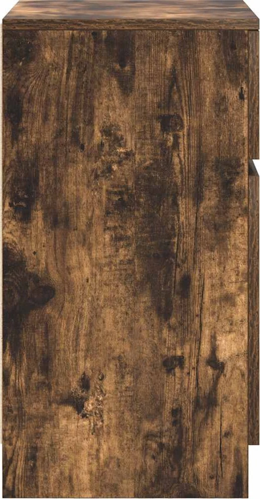Naktinės spintelės, 2vnt., dūminio ąžuolo, 39x35x65 cm, mediena
