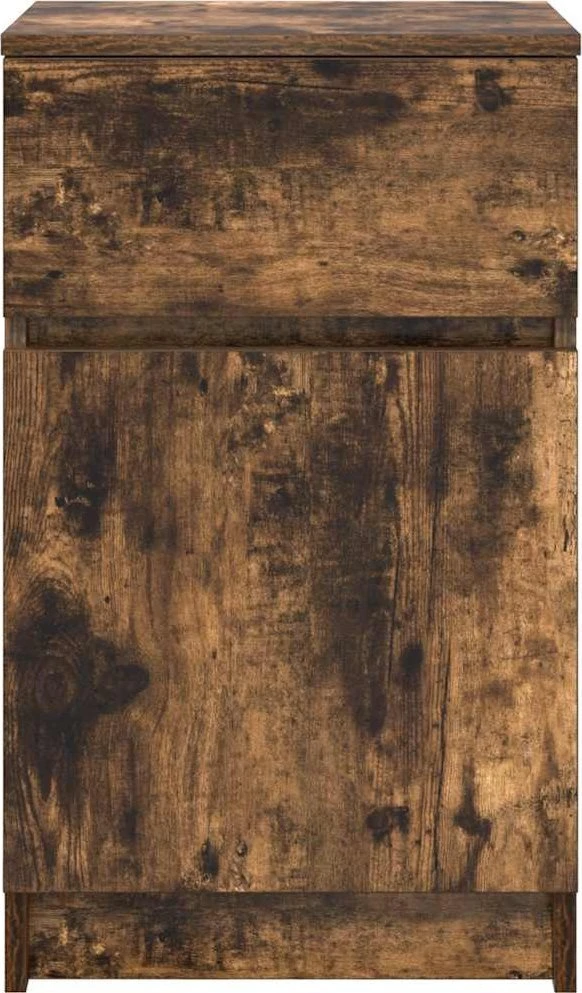 Naktinės spintelės, 2vnt., dūminio ąžuolo, 39x35x65 cm, mediena