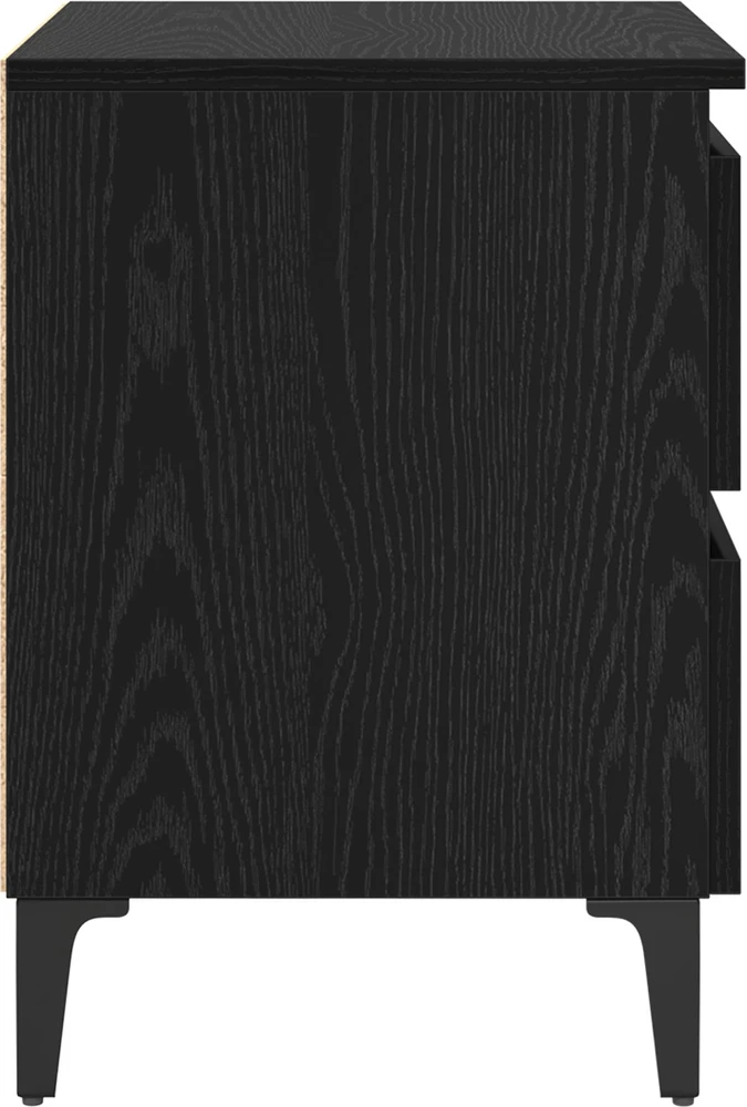 Šalia lovos spintelė 2 pcs juoda ąžuolo 40 x 35 x 50 cm