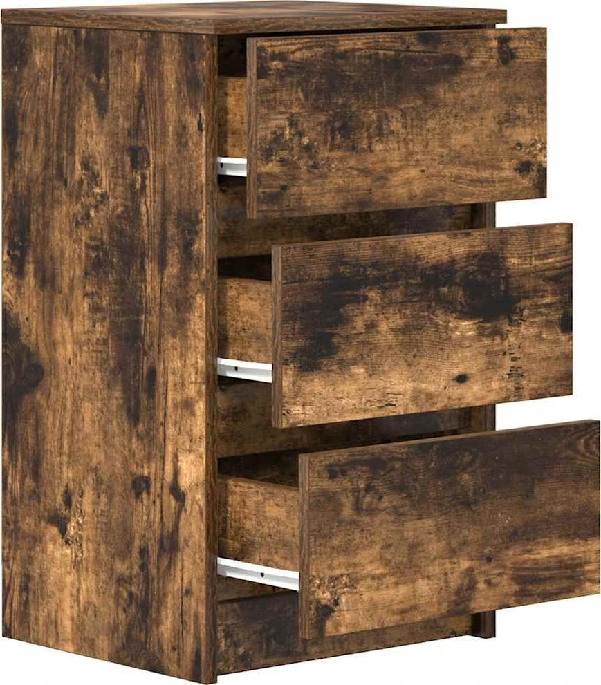 Spintelės prie lovos su 3 stalčiais 2 vnt, 39x35x65 cm
