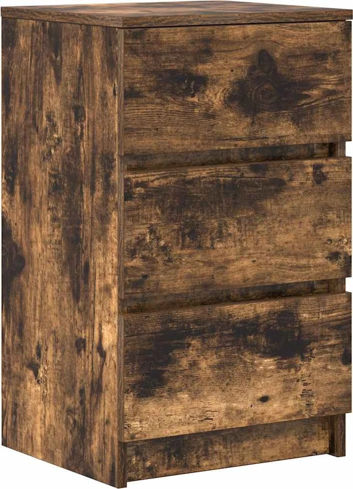 Spintelės prie lovos su 3 stalčiais 2 vnt, 39x35x65 cm