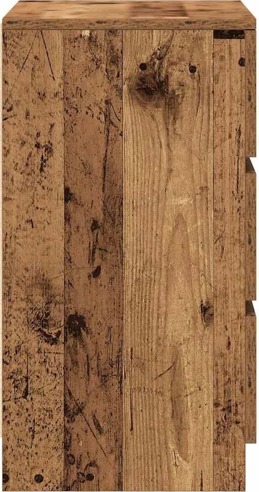 Spintelės prie lovos su 3 stalčiais 2 vnt, 39x35x65 cm