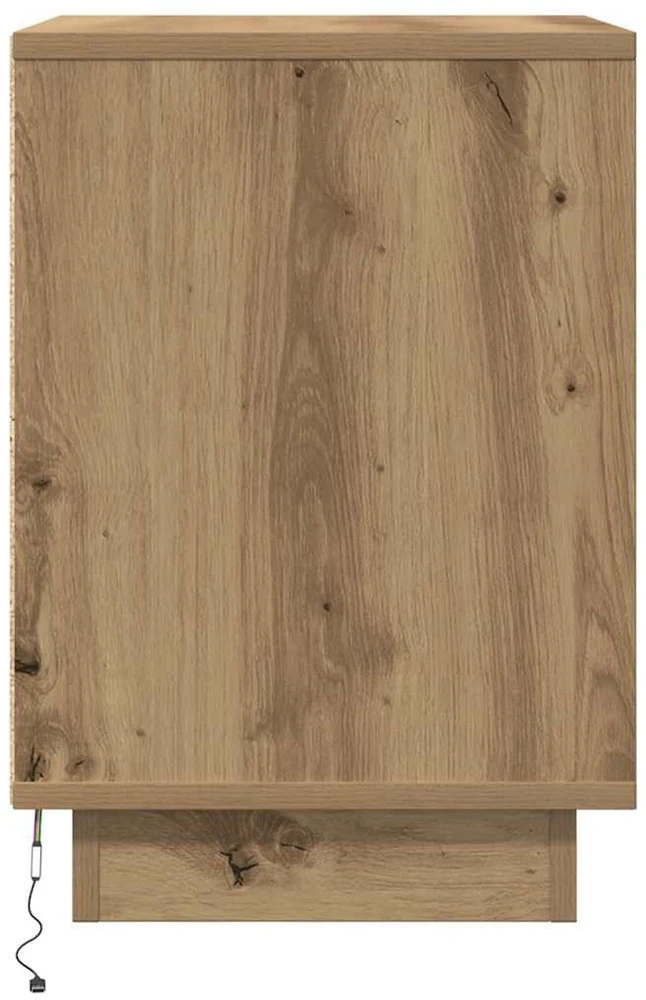 Spintelės prie lovos su LED lemputėmis 2 vnt Artisan Oak