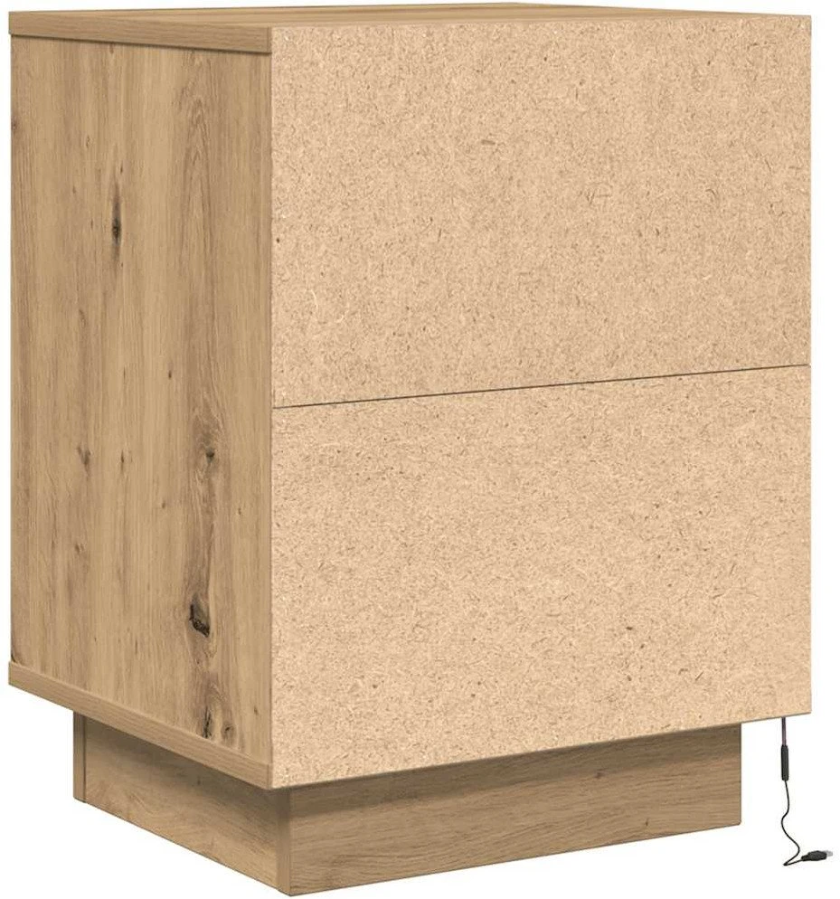 Spintelės prie lovos su LED lemputėmis 2 vnt Artisan Oak