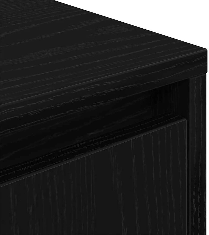 Spintelės prie lovos su LED lemputėmis 2 vnt Juodos 38x34x50 cm