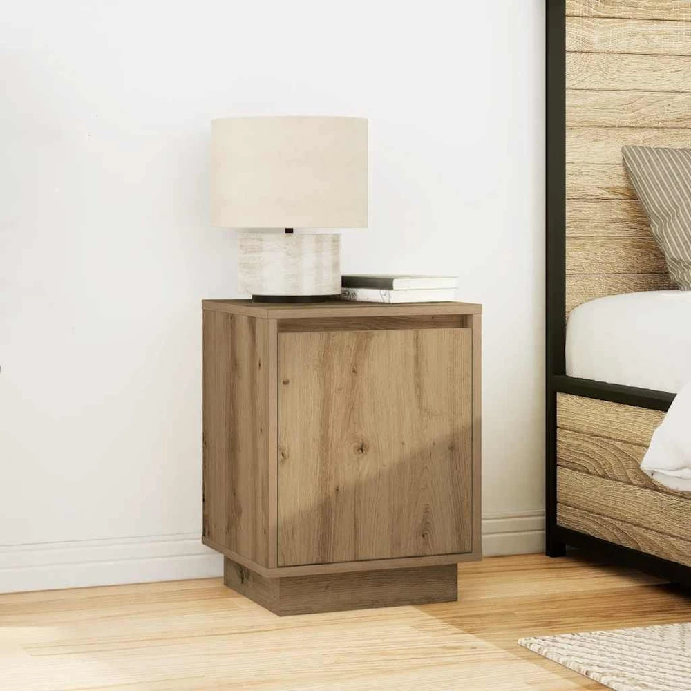 Spintelės prie lovos su LED lemputėmis 2 vnt Artisan Oak