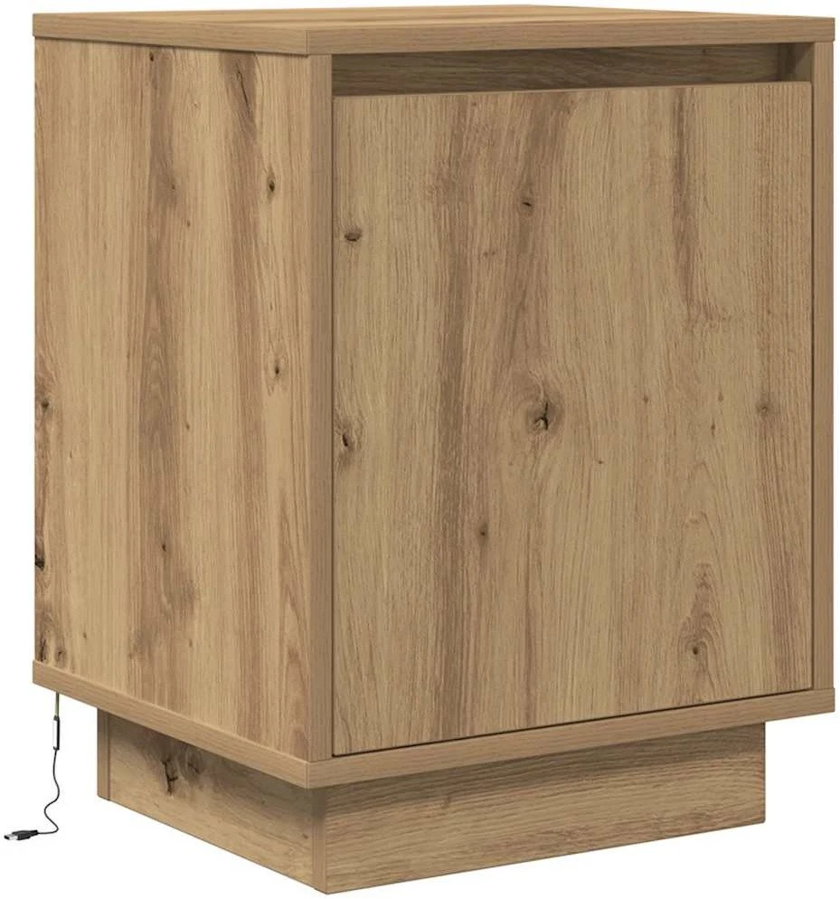 Spintelės prie lovos su LED lemputėmis 2 vnt Artisan Oak