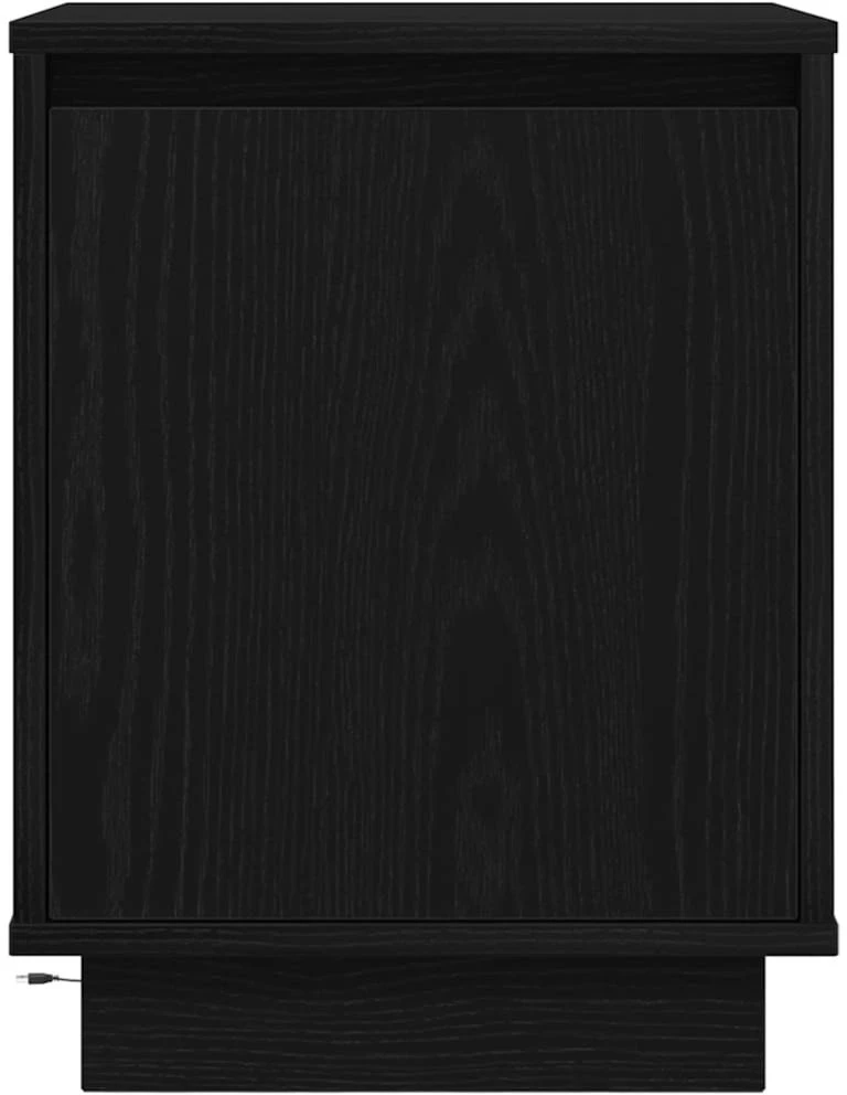 Spintelės prie lovos su LED lemputėmis 2 vnt Juodos 38x34x50 cm