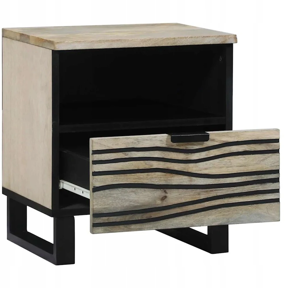 Šalia lovos spintelė 2 pcs Balta ir juoda 40 x 33 x 46 cm