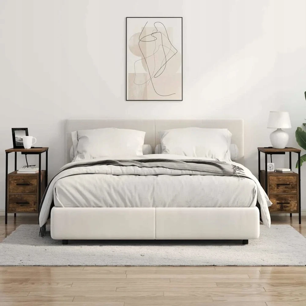 Šalia lovos spintelė 2 pcs Rūkyta ąžuolas 30 x 48 x 61 cm