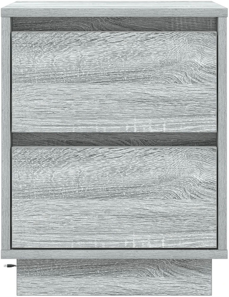 Šalia lovos spintelė su stalčių 2 pcs Pilka 39 x 34,5 x 50 cm