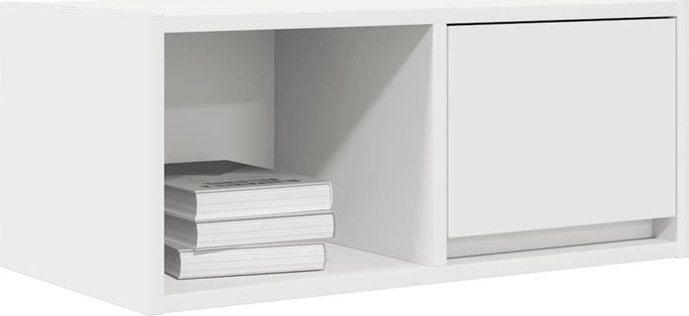 TV staliukas Televizoriaus spintelės, 2vnt., baltos, 60x31x25,5 cm, mediena
