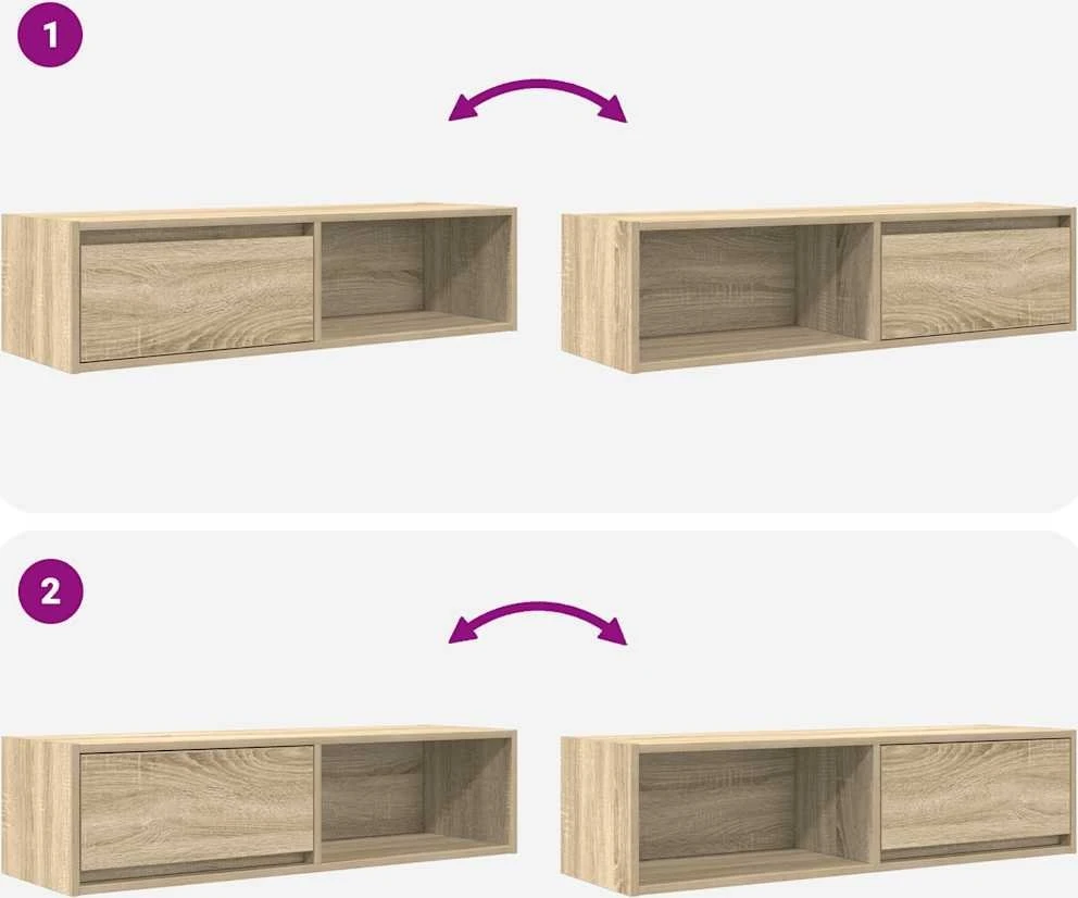 TV staliukas Televizoriaus spintelės, 2vnt., 100x31x25,5 cm, mediena