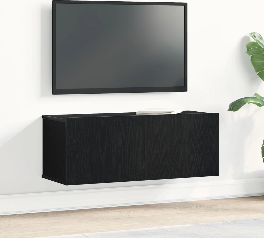 TV staliukas Televizoriaus spintelė 80 x 30 x 30 cm Juodas ąžuolas