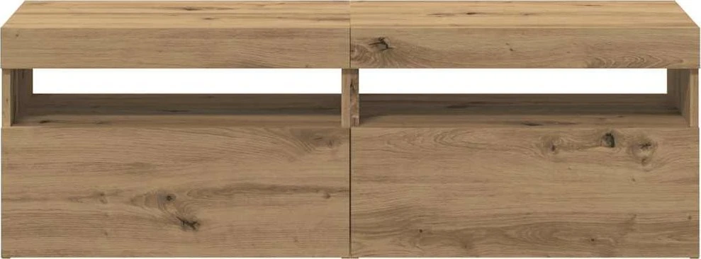 TV staliukas Televizoriaus spintelės su LED, 2vnt., artisano, mediena