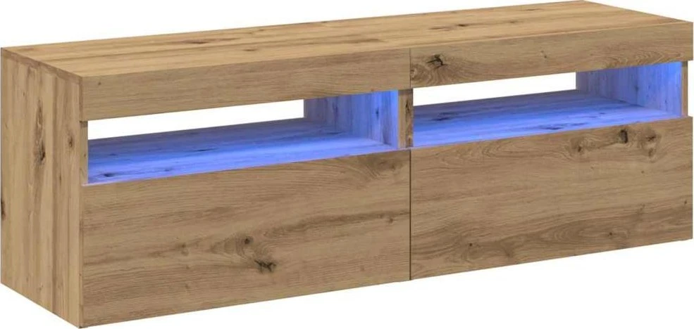 TV staliukas Televizoriaus spintelės su LED, 2vnt., artisano, mediena