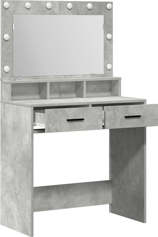 Makiažo stalas Betono pilka 79 x 41 x 135 cm Apdirbta mediena