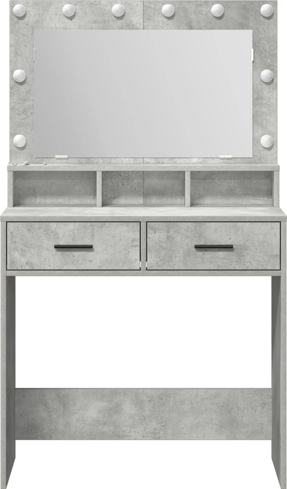 Makiažo stalas Betono pilka 79 x 41 x 135 cm Apdirbta mediena