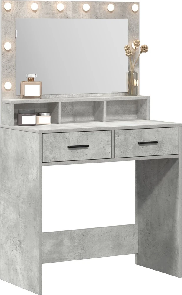 Makiažo stalas Betono pilka 79 x 41 x 135 cm Apdirbta mediena