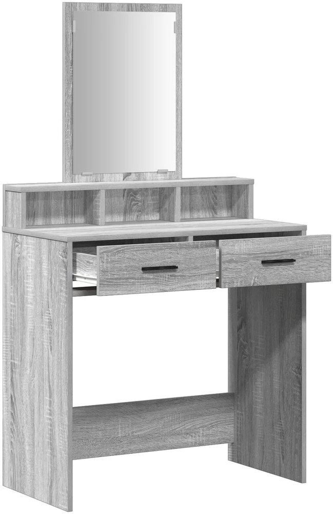 Makiažo stalas Pilkas Sonoma 79 x 41 x 140 cm Apdirbta mediena