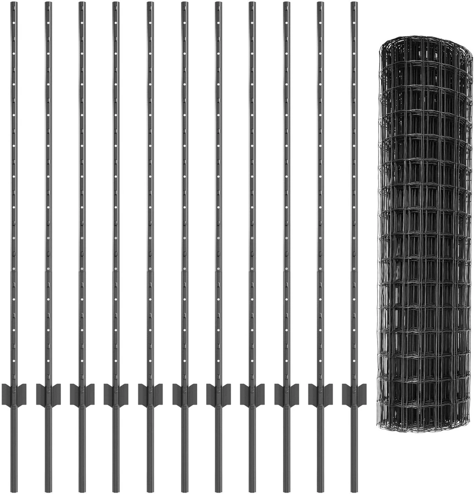 Euro tvoros su stulpu 25 x 1,2 m PVC dengtas plienas Pilka