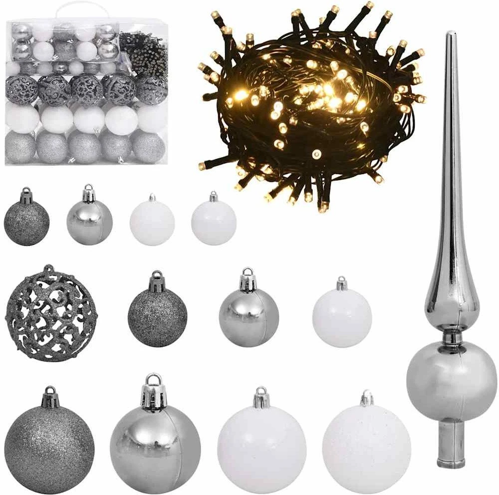 Dirbtinė Kalėdų eglutė Balta 240 cm PVC ir Metalas ir Plastikas