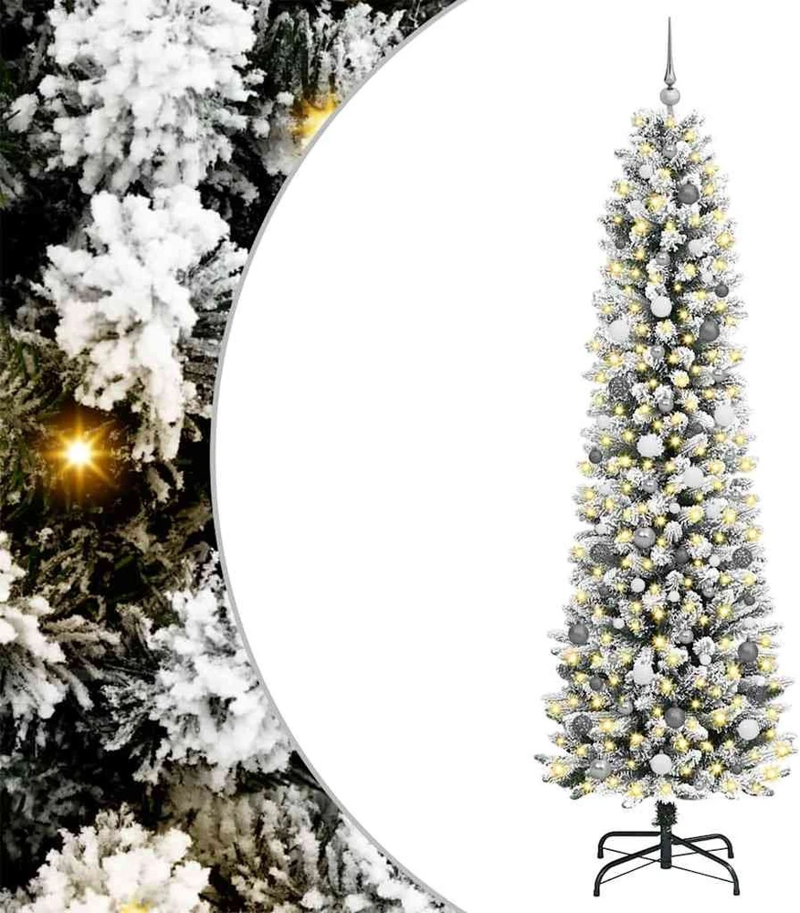 Dirbtinė Kalėdų eglutė Balta 240 cm PVC ir Metalas ir Plastikas
