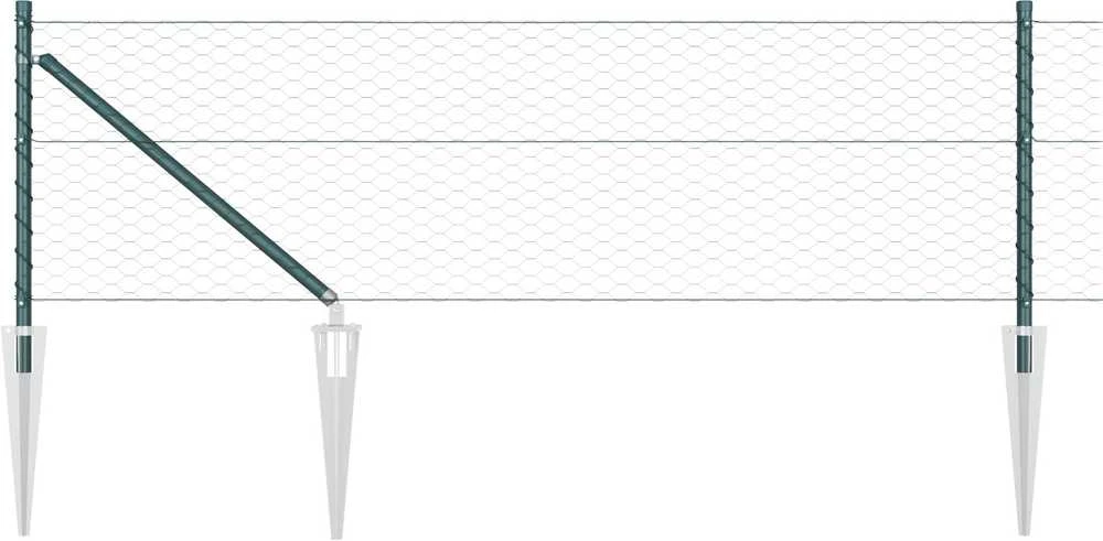 Hexagonal Fence with Post 10 x 0,8 m PVC dengtas plienas Žalia