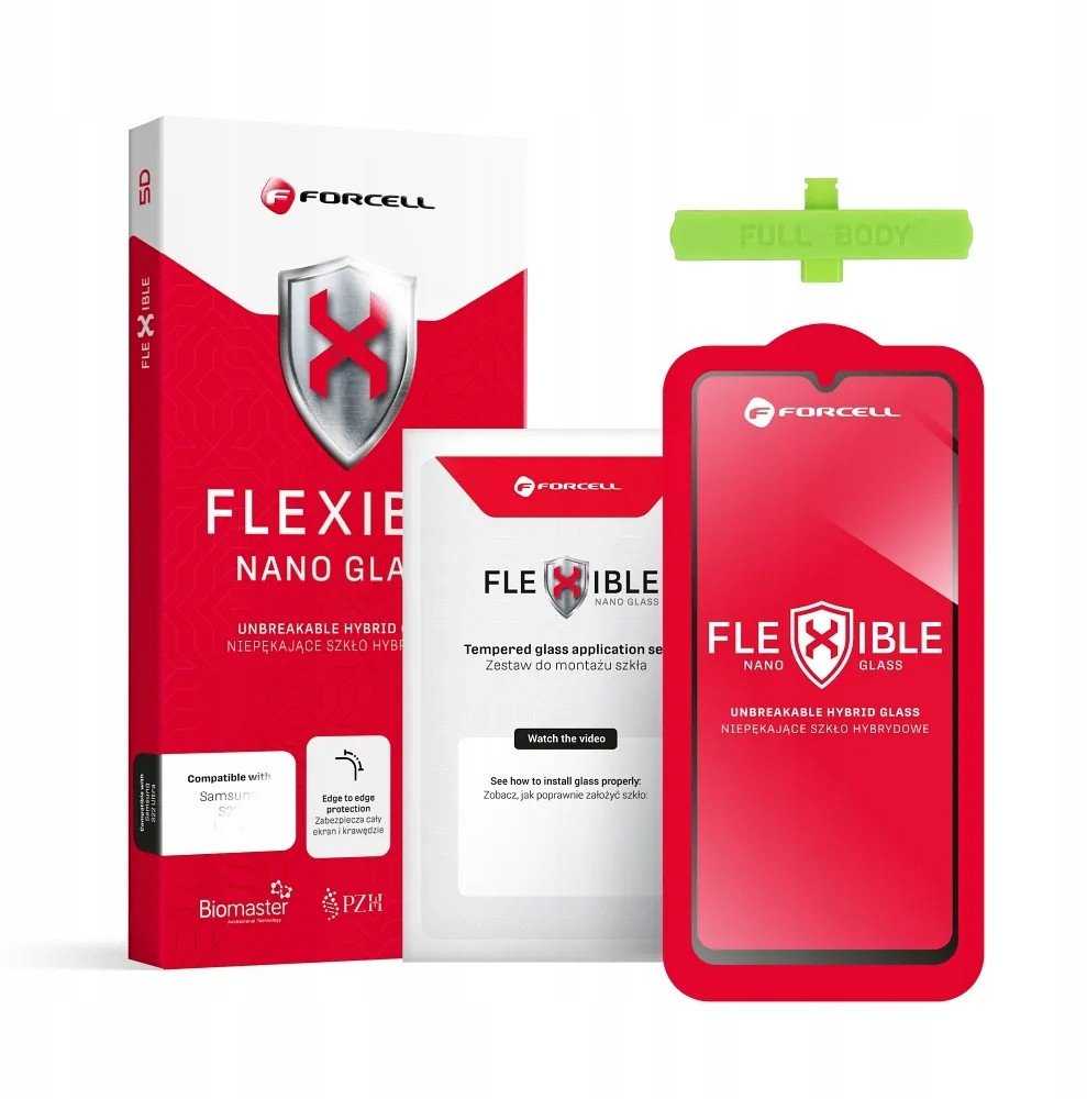 ForCell Hibridinis stiklas, skirtas Samsung A12, Forcell Flexible 5D, juoda