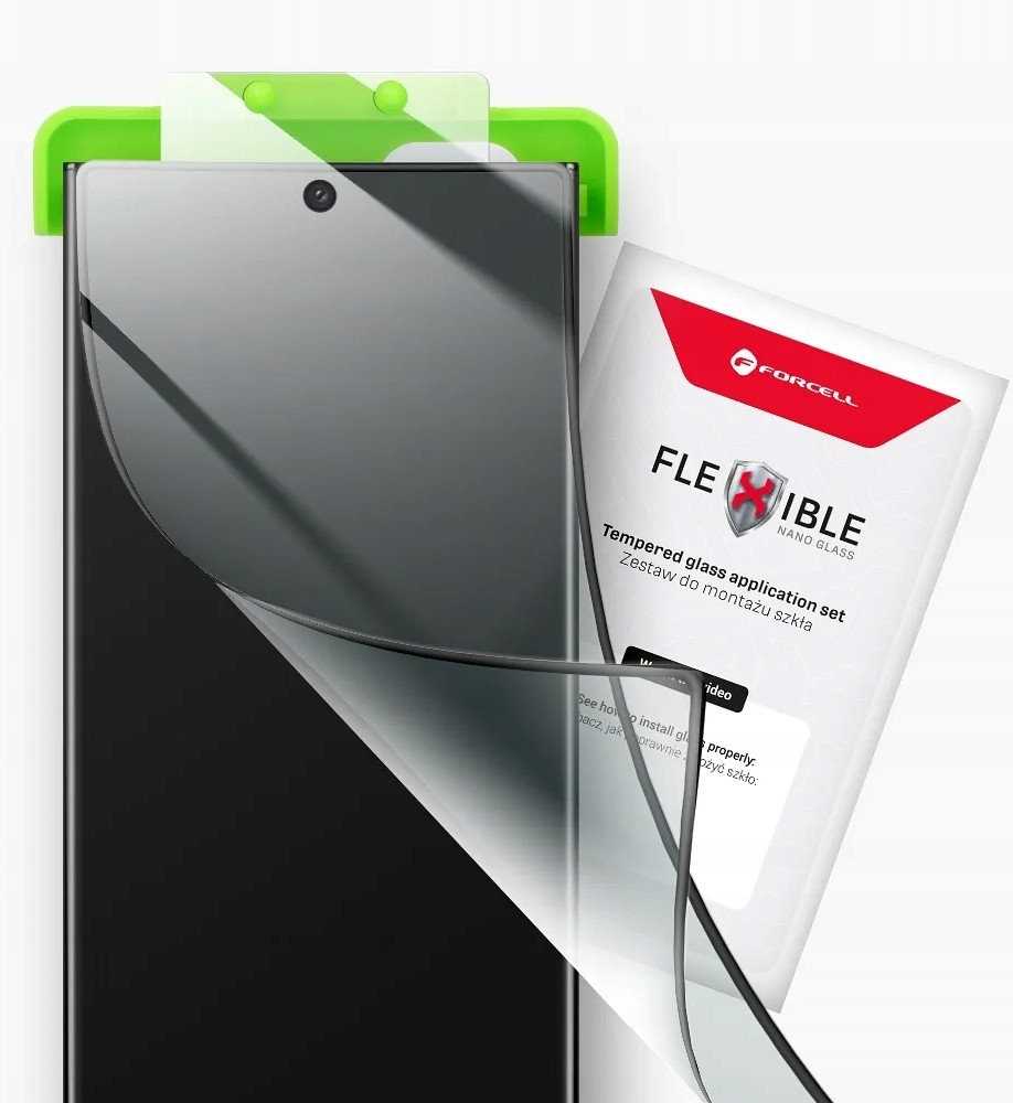 ForCell Hibridinis stiklas, skirtas Samsung A12, Forcell Flexible 5D, juoda